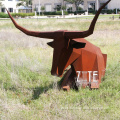Garden decoration geometric metal corten steel longhorn statue